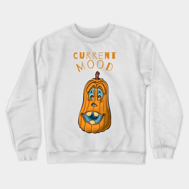 Funny Halloween Pumpkin Face Current Mood Crewneck Sweatshirt by gillys